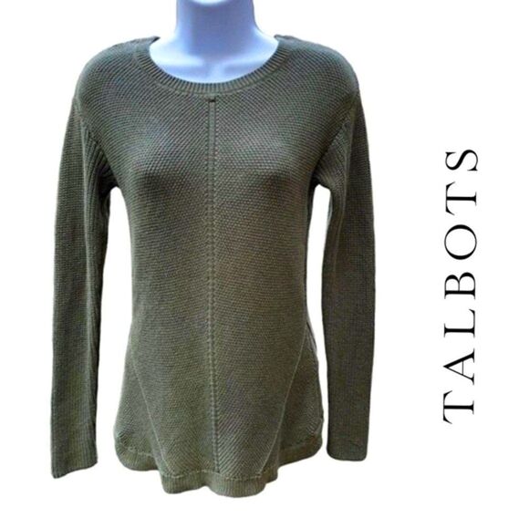 Talbots Green Top Knit Crewneck Sweater Women's Size S - Picture 1 of 5
